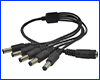 Роз'єм DC Power, дільник Female х 5 Male (5.5x2.1mm). Роз'єм DC Power, дільник Female х 5 Male (5.5x2.1mm).